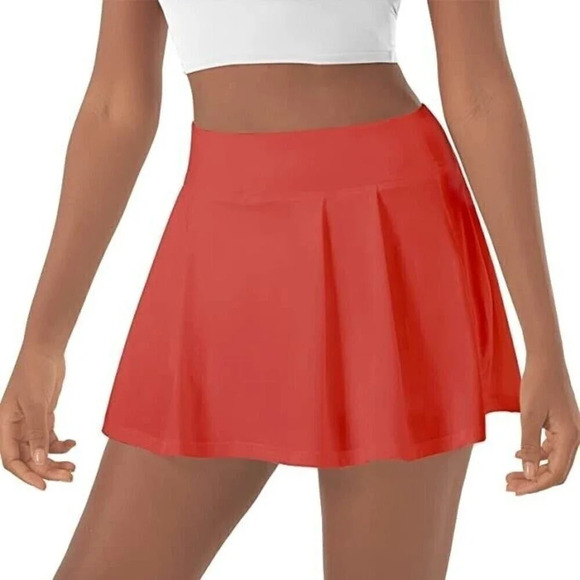 Casei Red Skort XXLarge High Waisted Quick Dry Gym Tennis Womens athletic New - Picture 1 of 3